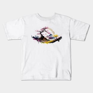 Japanese Scenery In Watercolor Kids T-Shirt